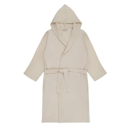 Naomi (крем) XL (р.56-58) Халат вафельный с капюшоном